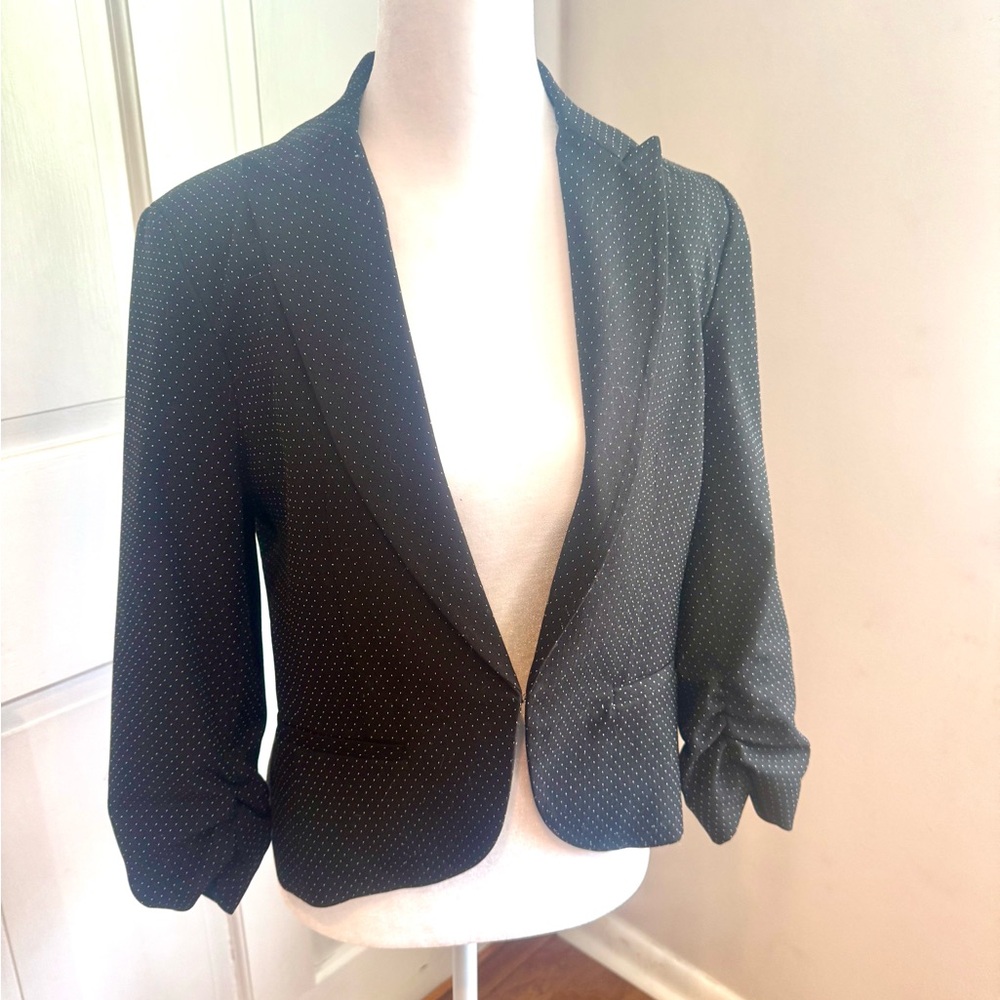 Amanda & Chelsea Black Micro Polka Dot Tailored Blazer